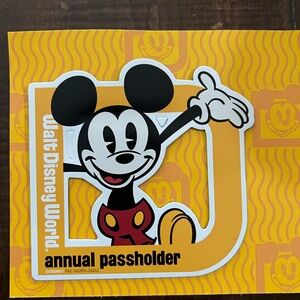 New Disney Mickey Mouse Passholder Magnet - Yellow and Black